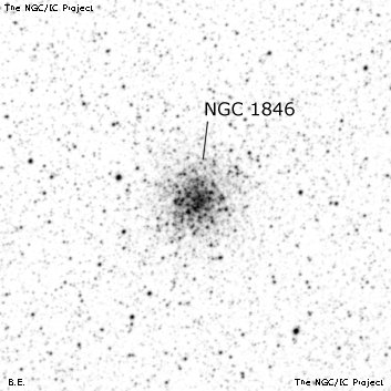 Negativní snímek oblohy NGC 1846