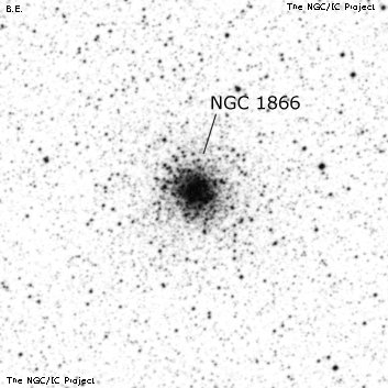 Negativní snímek oblohy NGC 1866