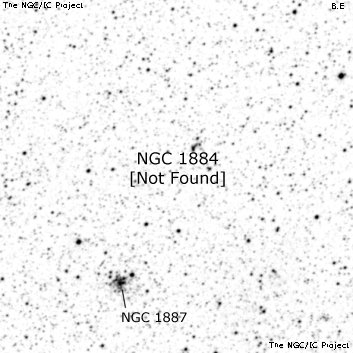 Negativní snímek oblohy NGC 1884
