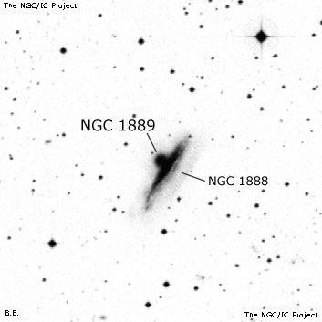 Negativní snímek oblohy NGC 1889