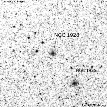 Negativní snímek oblohy NGC 1928