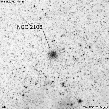 Negativní snímek oblohy NGC 2108