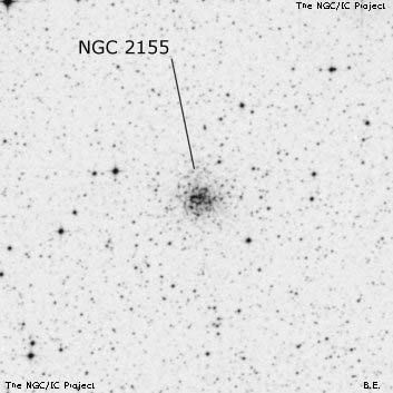 Negativní snímek oblohy NGC 2155