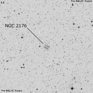 Negativní snímek oblohy NGC 2176