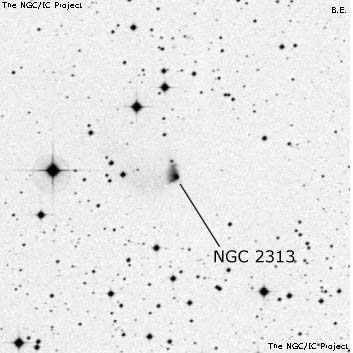 Negativní snímek oblohy NGC 2313