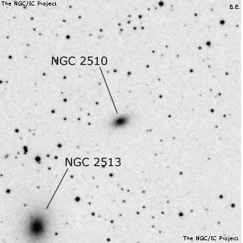 Negativní snímek oblohy NGC 2510