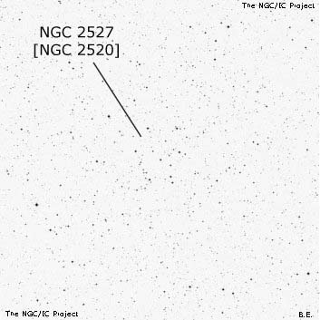 Negativní snímek oblohy NGC 2527
