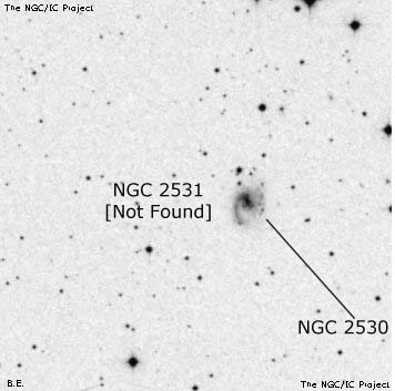 Negativní snímek oblohy NGC 2531