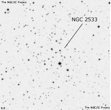 Negativní snímek oblohy NGC 2533