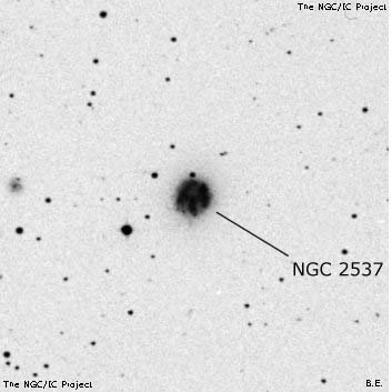 Negativní snímek oblohy NGC 2537