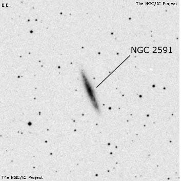 Negativní snímek oblohy NGC 2591