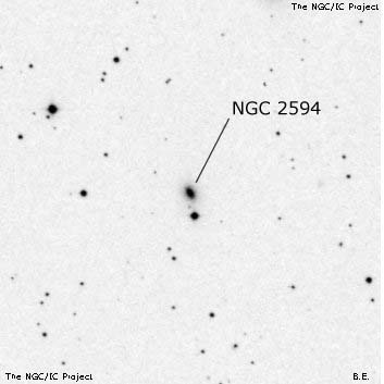 Negativní snímek oblohy NGC 2594
