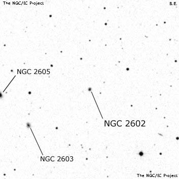 Negativní snímek oblohy NGC 2602