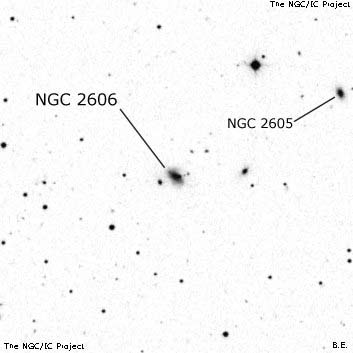 Negativní snímek oblohy NGC 2606