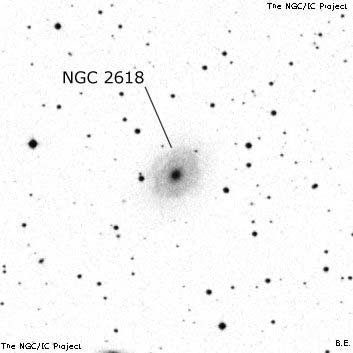 Negativní snímek oblohy NGC 2618