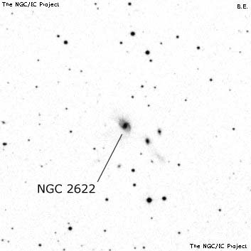 Negativní snímek oblohy NGC 2622