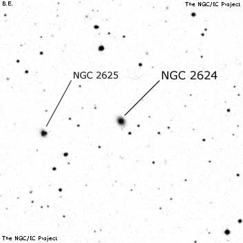 Negativní snímek oblohy NGC 2624