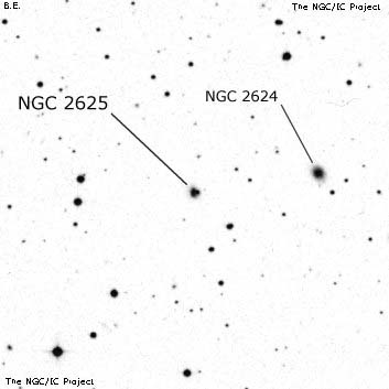 Negativní snímek oblohy NGC 2625