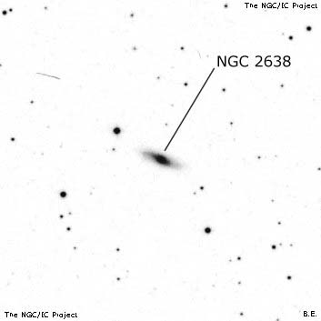 Negativní snímek oblohy NGC 2638