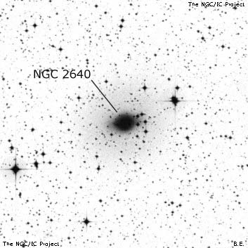Negativní snímek oblohy NGC 2640