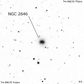 Negativní snímek oblohy NGC 2646
