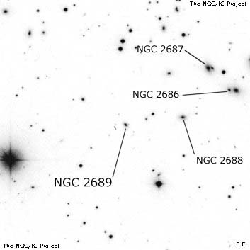 Negativní snímek oblohy NGC 2689