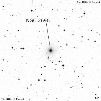 Negativní snímek oblohy NGC 2696