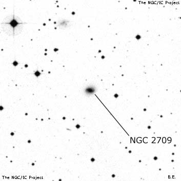 Negativní snímek oblohy NGC 2709