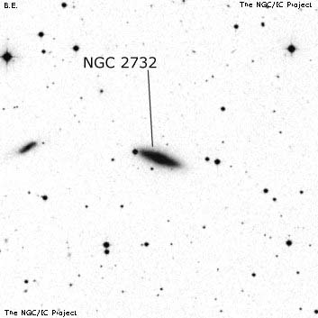 Negativní snímek oblohy NGC 2732