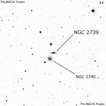 Negativní snímek oblohy NGC 2739