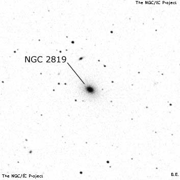 Negativní snímek oblohy NGC 2819