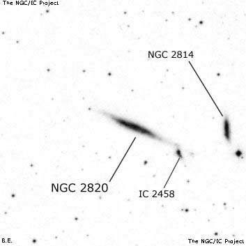 Negativní snímek oblohy NGC 2820