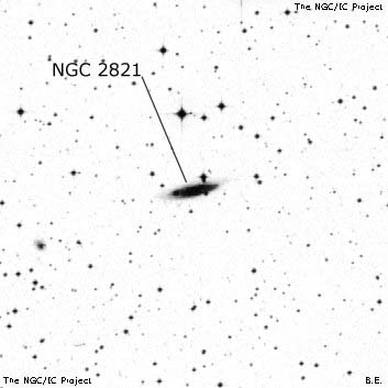 Negativní snímek oblohy NGC 2821