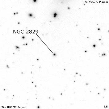 Negativní snímek oblohy NGC 2829