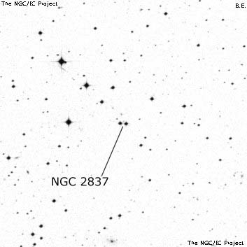 Negativní snímek oblohy NGC 2837