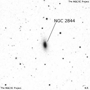 Negativní snímek oblohy NGC 2844