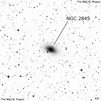 Negativní snímek oblohy NGC 2845