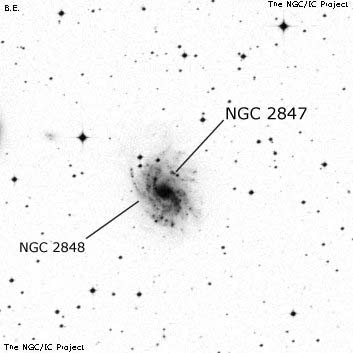 Negativní snímek oblohy NGC 2847