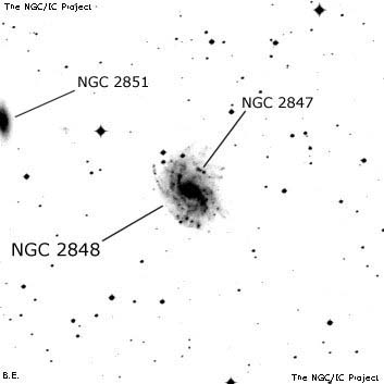 Negativní snímek oblohy NGC 2848