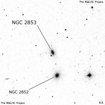 Negativní snímek oblohy NGC 2853