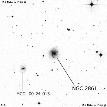 Negativní snímek oblohy NGC 2861