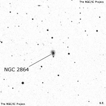Negativní snímek oblohy NGC 2864