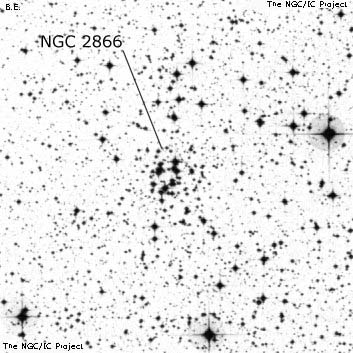 Negativní snímek oblohy NGC 2866