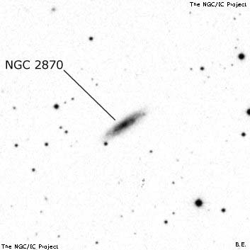 Negativní snímek oblohy NGC 2870