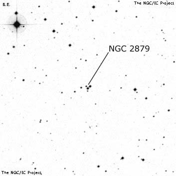 Negativní snímek oblohy NGC 2879