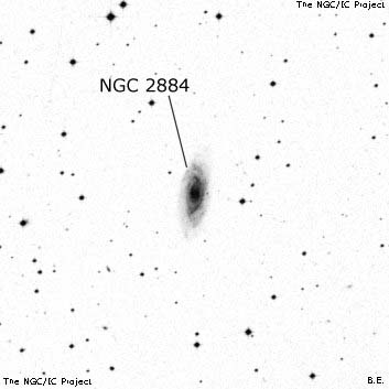 Negativní snímek oblohy NGC 2884