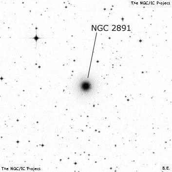 Negativní snímek oblohy NGC 2891