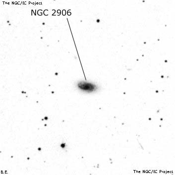 Negativní snímek oblohy NGC 2906