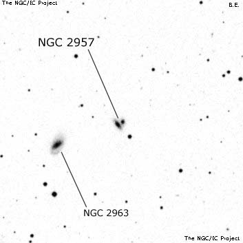 Negativní snímek oblohy NGC 2957