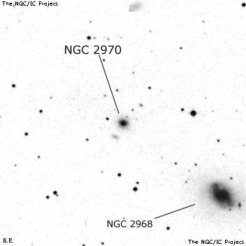 Negativní snímek oblohy NGC 2970